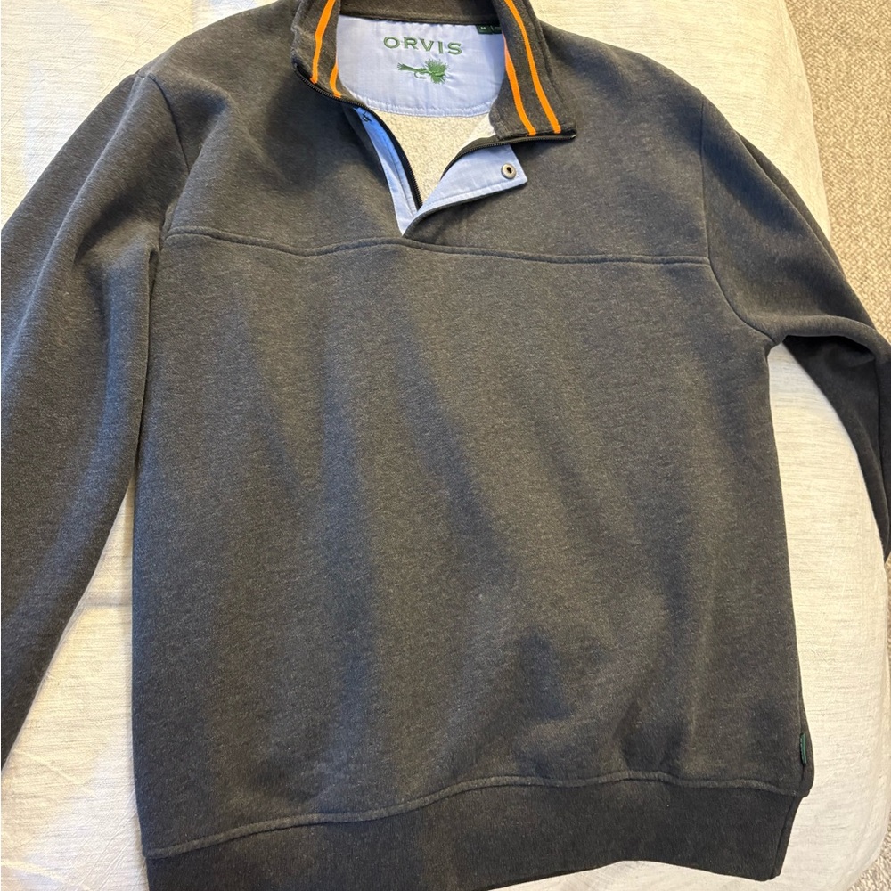 Orvis Charcoal Zip Up Men's Sweater